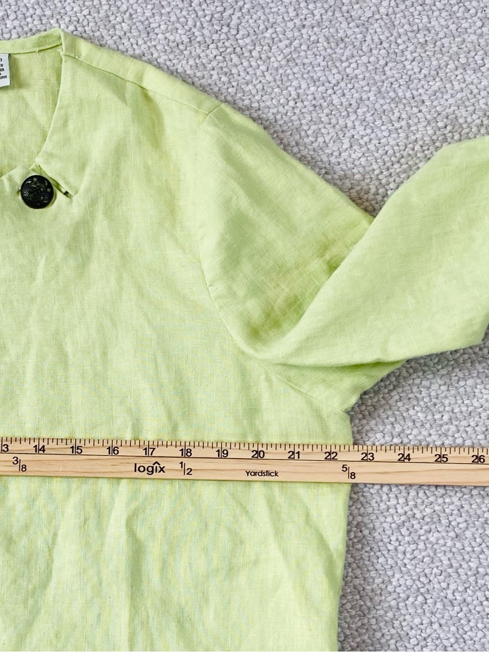 ORVIS 100% Linen Top L 14/16 | Lime Green Coastal Grandma | Resort Chic - Picture 7 of 7